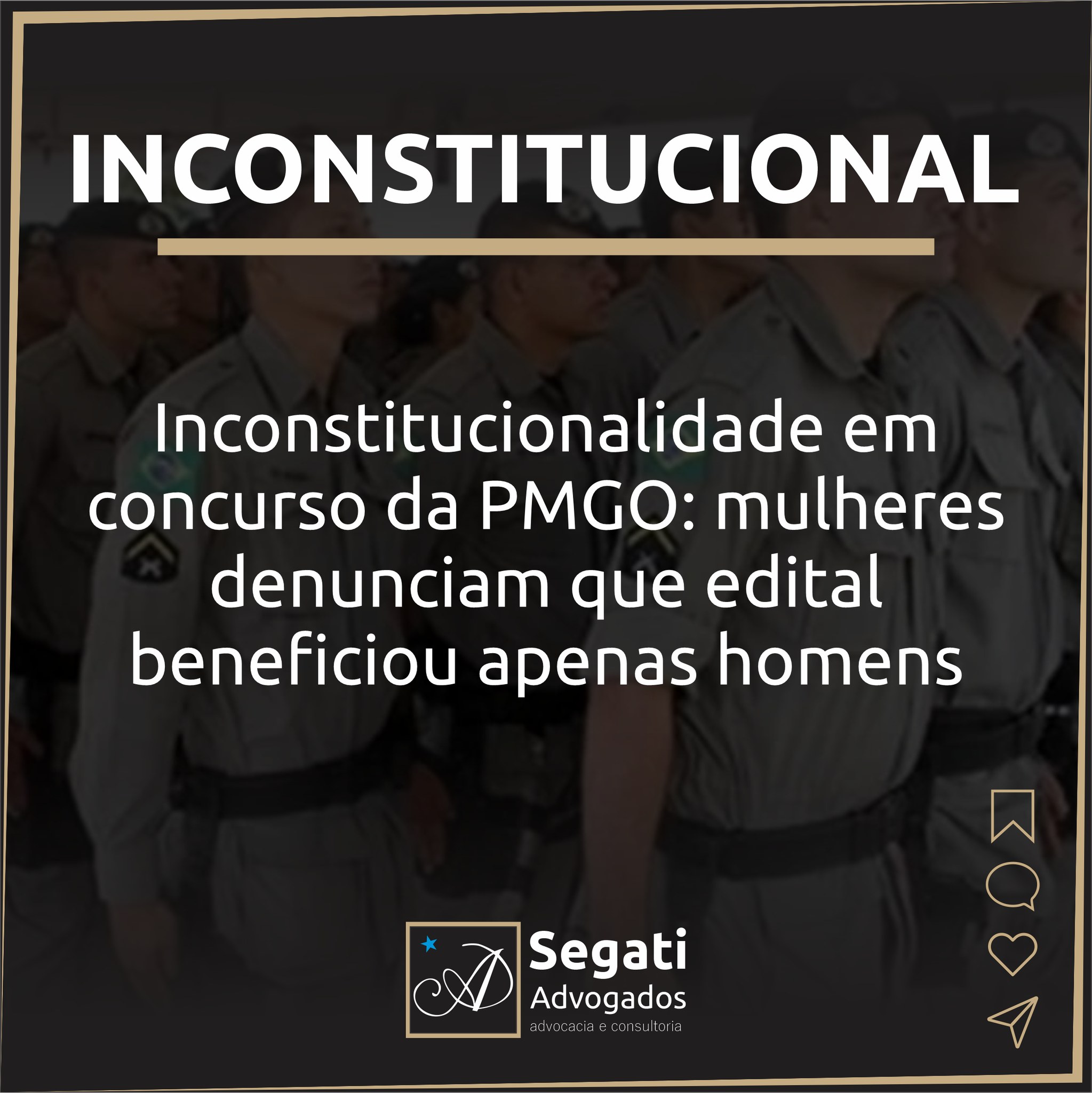 Inconstitucionalidade em concurso público da PMGO: mulheres denunciam que edital beneficiou apenas homens