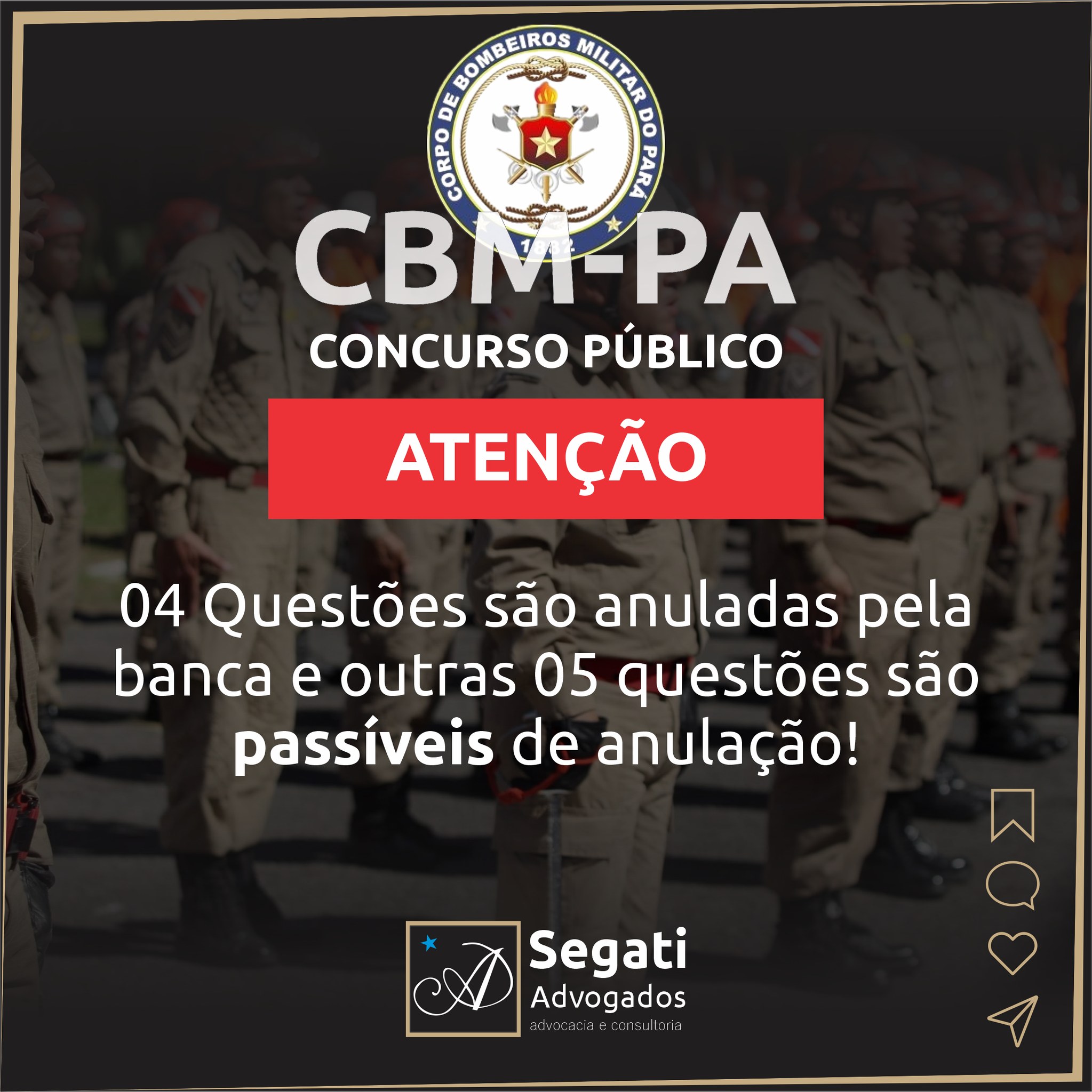 04 Questões são anuladas pela banca e outras 05 questões são passíveis de anulação no concurso da CBMPA (Corpo de Bombeiros Militar do Pará)!