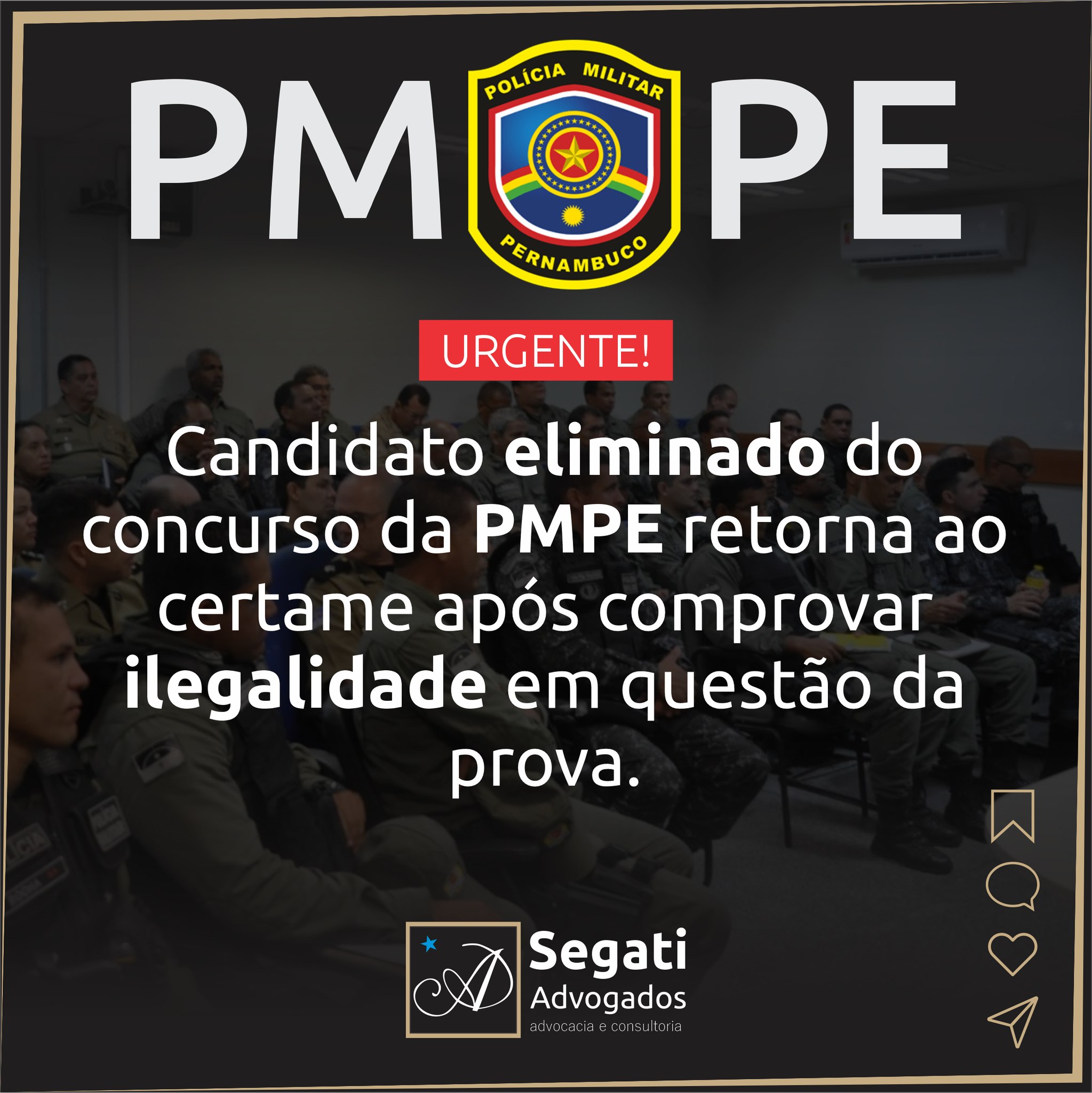 Candidato eliminado do concurso da PMPE (Policia Militar do Estado de Pernambuco) retorna ao certame após comprovar ilegalidade em questão da prova