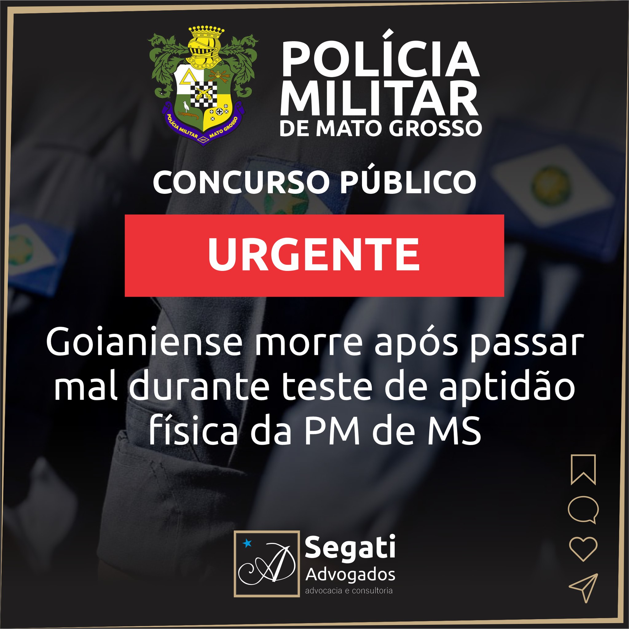 Goianiense morre após passar mal durante teste de aptidão física da PM de MS
