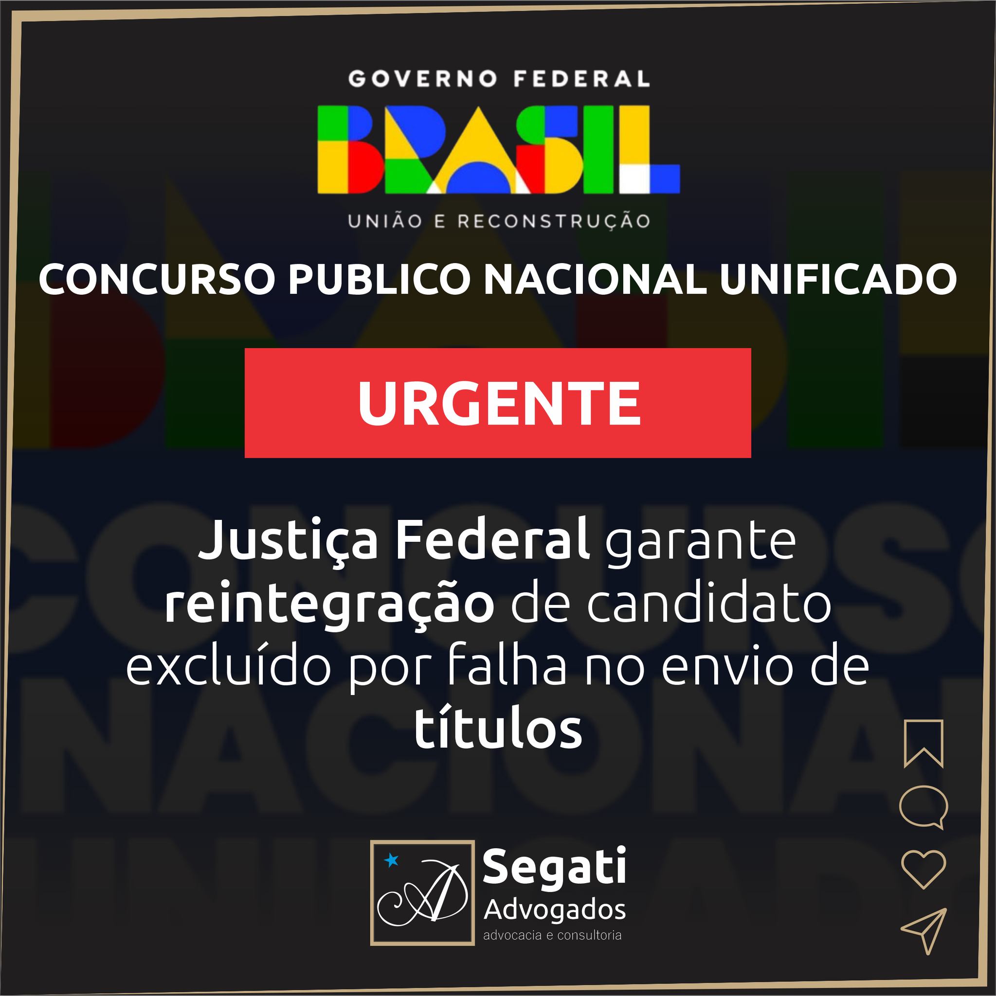 Justiça Federal garante reintegração de candidato do (CNU) excluído por falha no envio de títulos