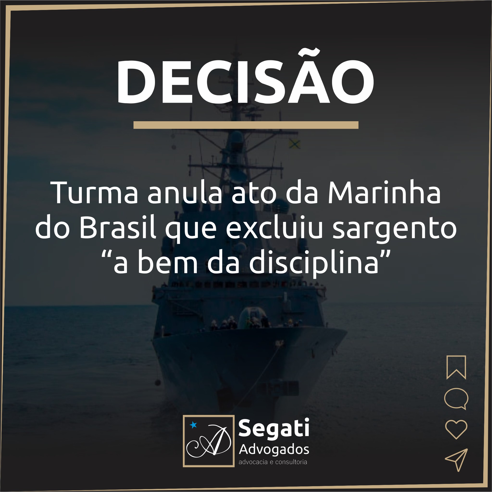 Turma anula ato da Marinha do Brasil que excluiu sargento “a bem da disciplina”