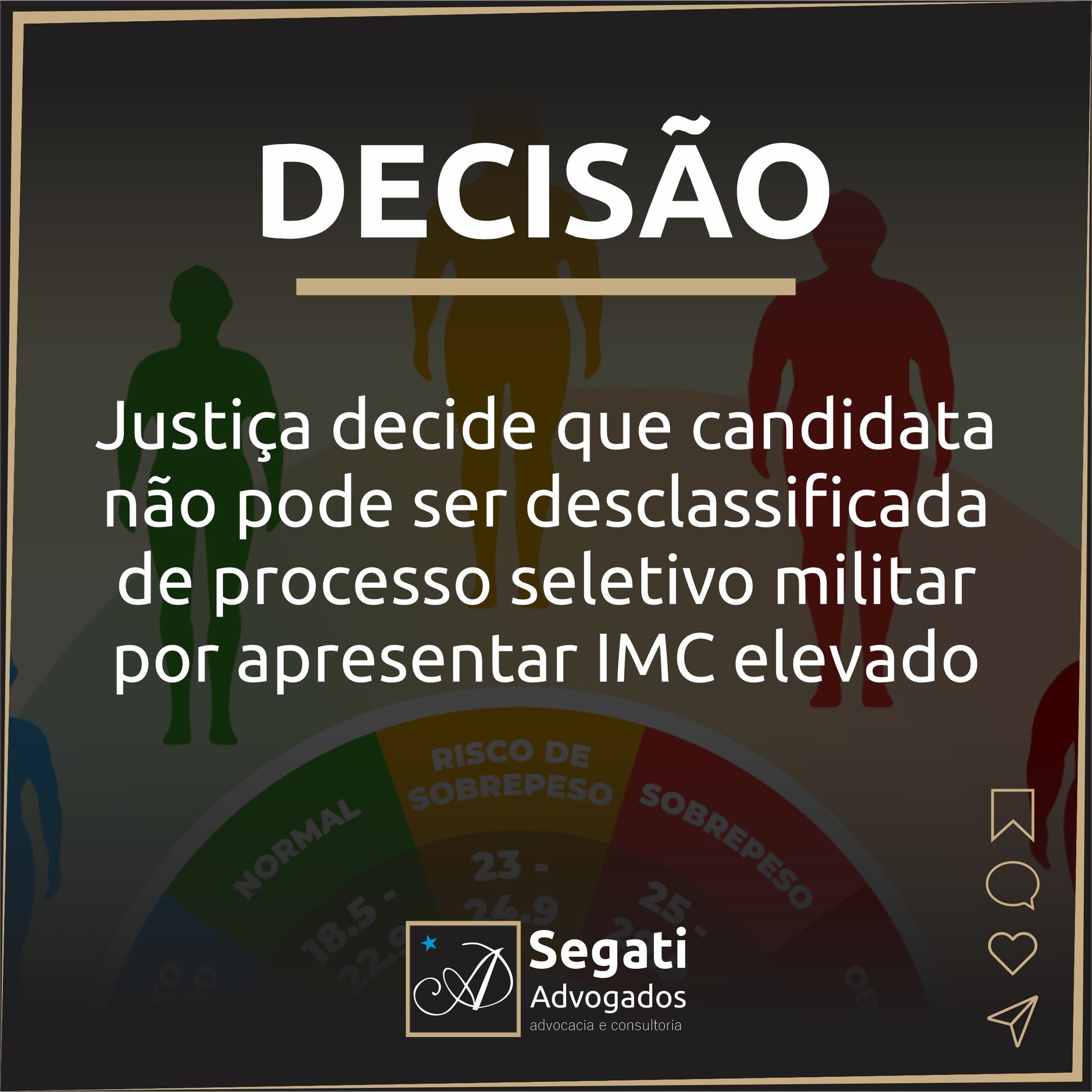 Justiça decide que candidata não pode ser desclassificada de processo seletivo militar por apresentar IMC elevado