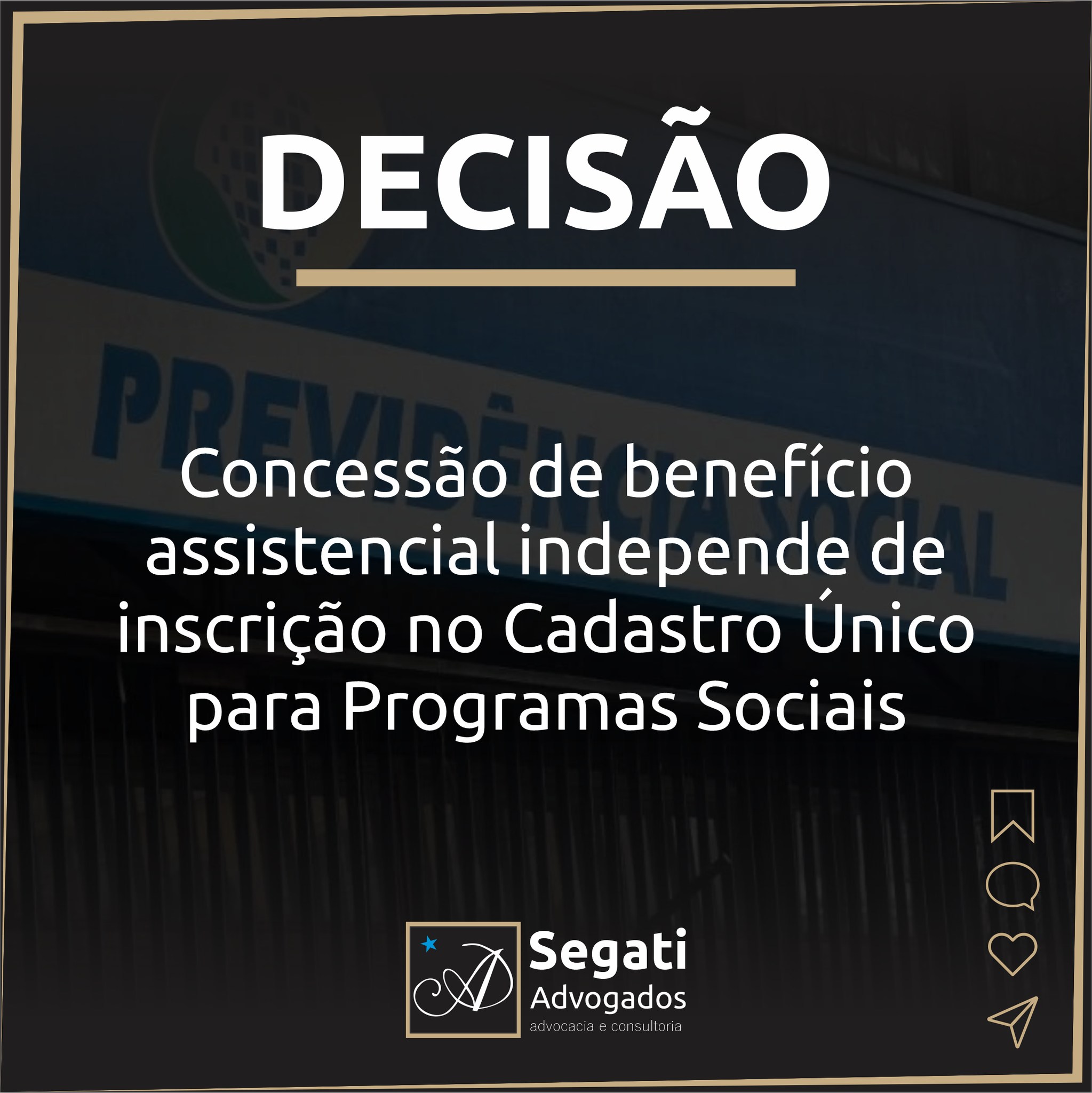 Concessão de benefício assistencial independe de inscrição no Cadastro Único para Programas Sociais
