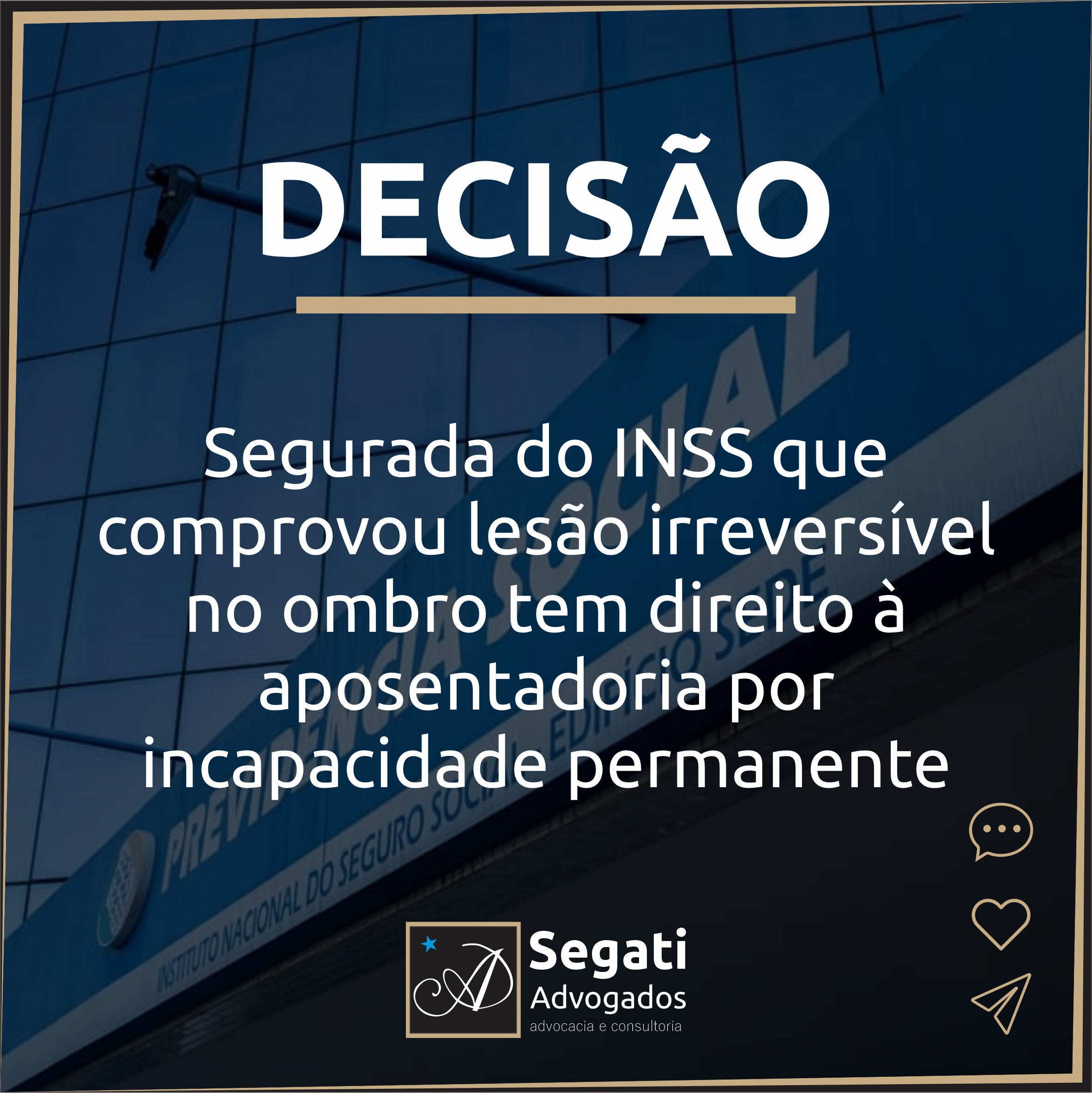 Segurada do INSS que comprovou lesão irreversível no ombro tem direito à aposentadoria por incapacidade permanente